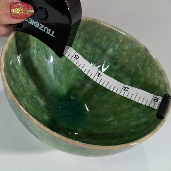 World Market Portugal Pacifica green/blue reactive glaze stoneware cereal bowl - Picture 3 of 7